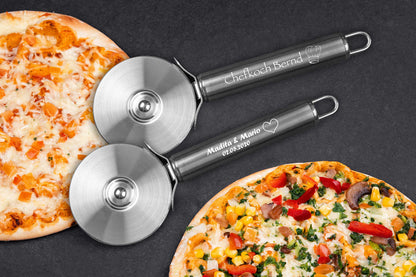 Premium Pizzaschneider personalisiert aus Edelstahl