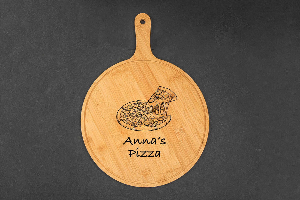 Pizzateller personalisiert aus Bambus • Pizzabrett