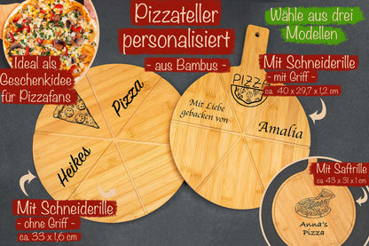 Pizzateller personalisiert aus Bambus • Pizzabrett