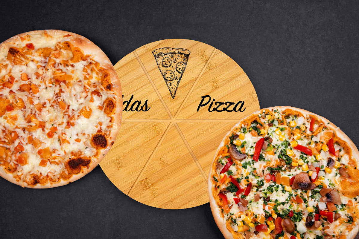 Pizzateller personalisiert aus Bambus • Pizzabrett