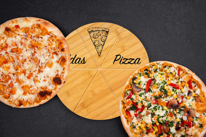 Pizzateller personalisiert aus Bambus • Pizzabrett