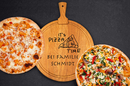 Pizzateller personalisiert aus Eichenholz • Pizzabrett