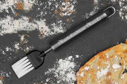 Edelstahl Backpinsel personalisiert mit Namen • Haushaltspinsel