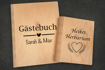 Personalisierter Ordner aus Birkenholz • Stammbuch, Holzordner, Dokumentenordner