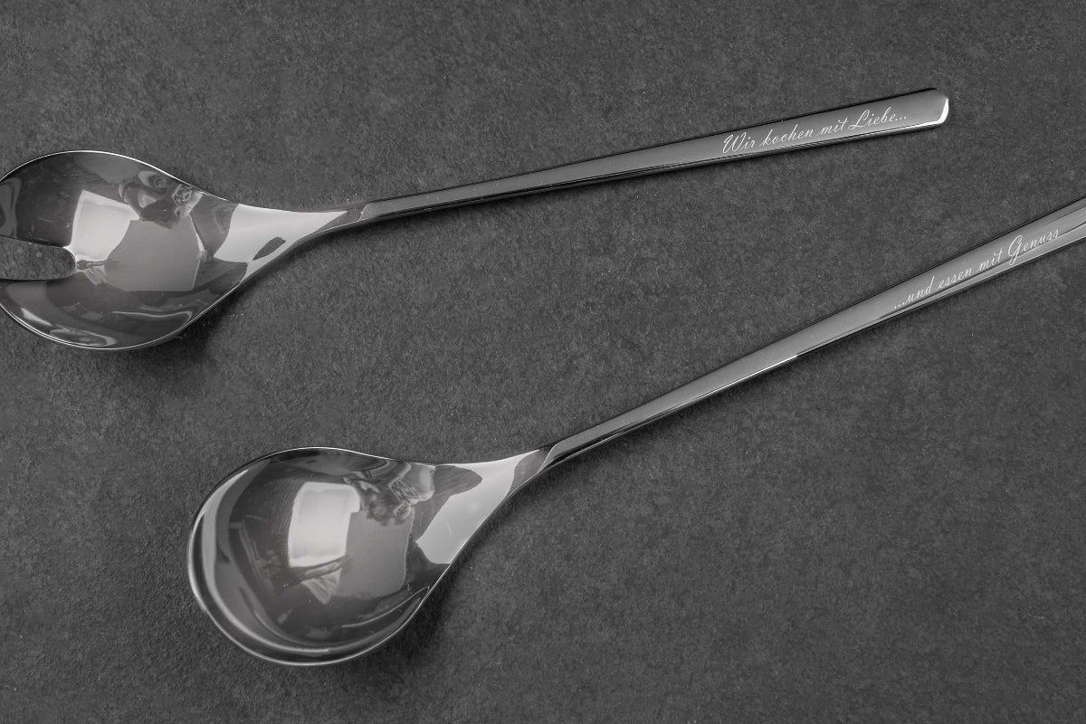 Edelstahl-Salatbesteck mit Deiner Wunschgravur