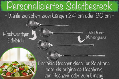 Edelstahl-Salatbesteck mit Deiner Wunschgravur