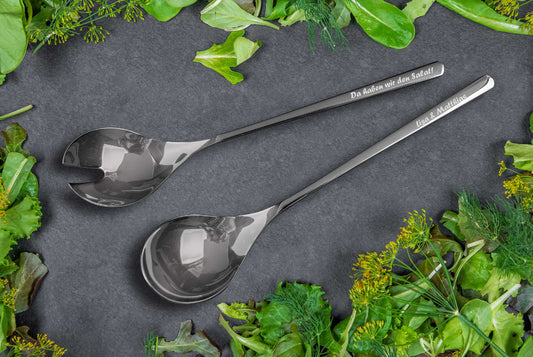 Edelstahl-Salatbesteck mit Deiner Wunschgravur