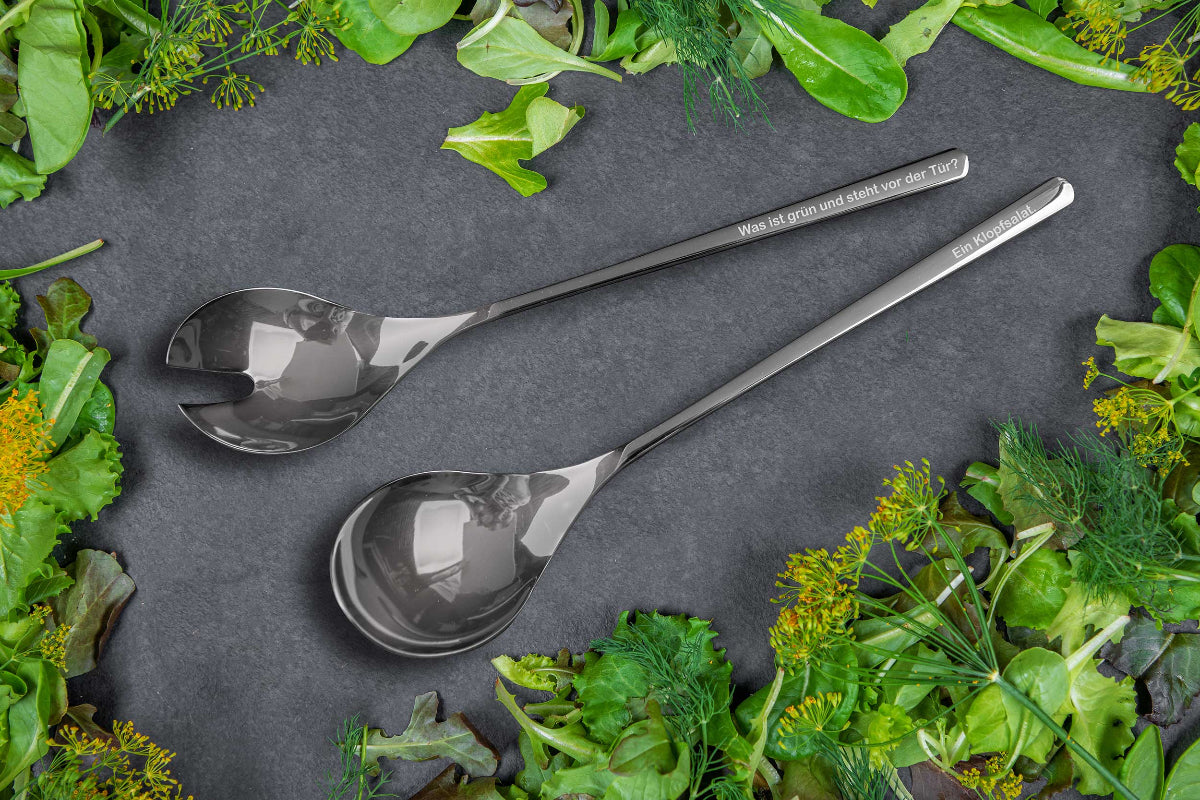 Edelstahl-Salatbesteck mit Deiner Wunschgravur