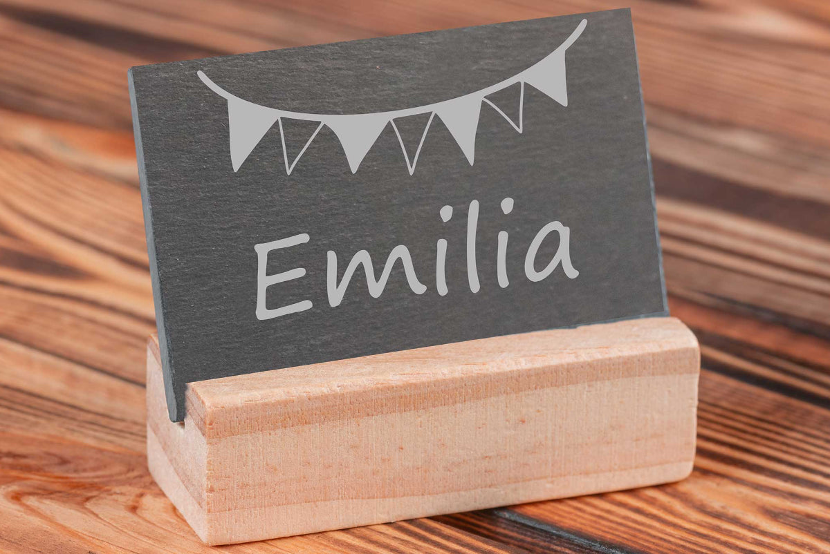 Personalisiertes Schild für Kinder aus Schiefer