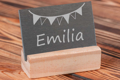 Personalisiertes Schild für Kinder aus Schiefer