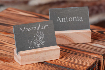 Personalisiertes Schild für Kinder aus Schiefer