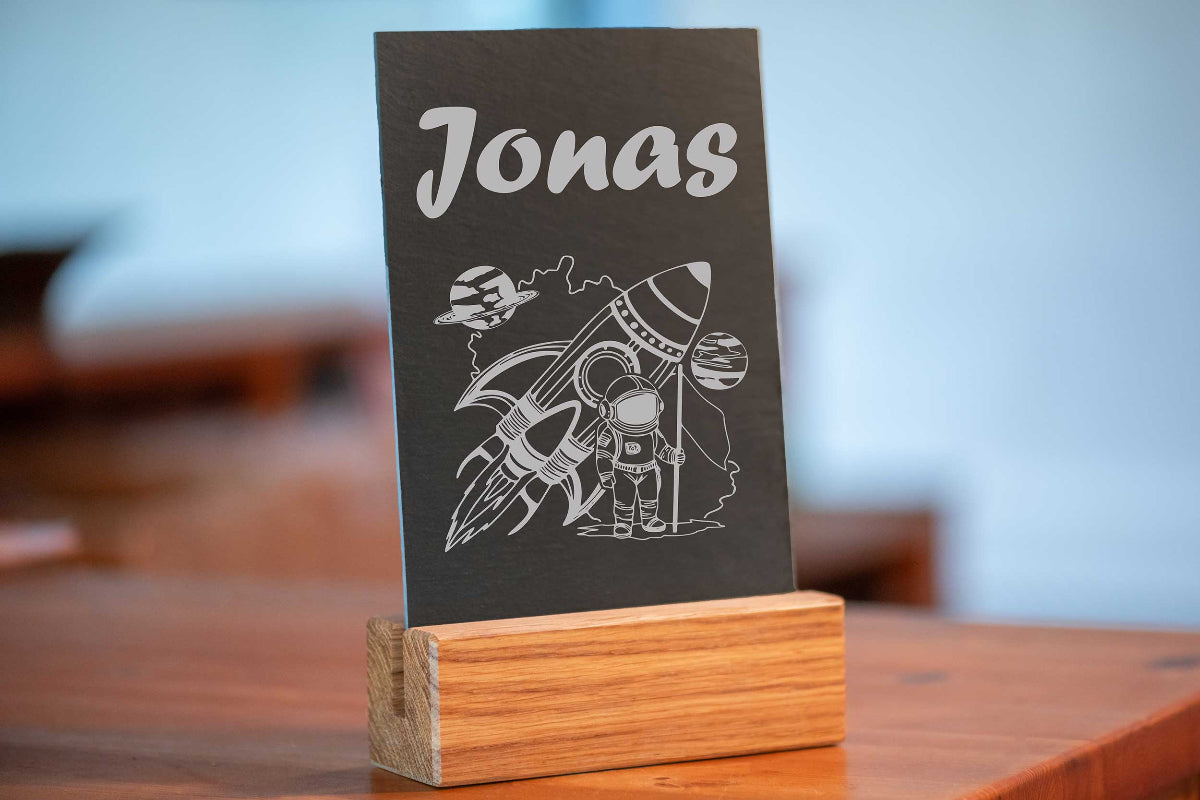 Personalisiertes Schild für Kinder aus Schiefer