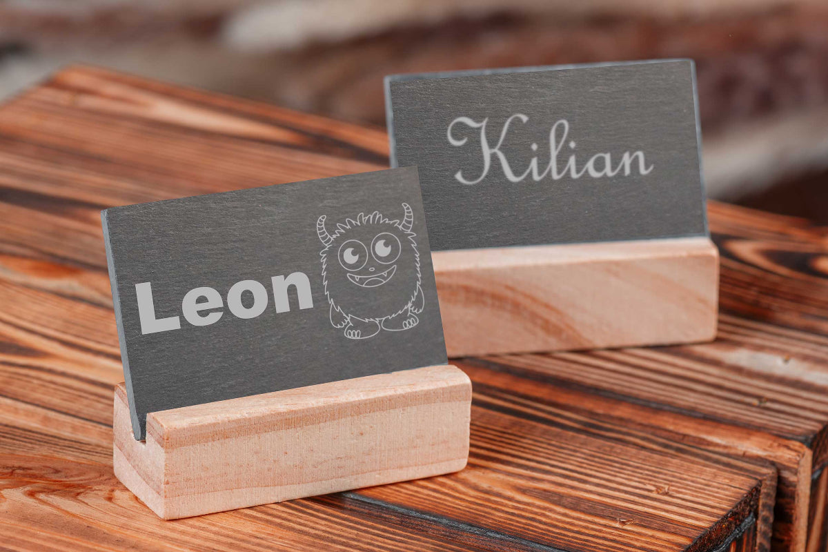 Personalisiertes Schild für Kinder aus Schiefer