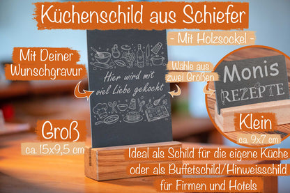 Personalisiertes Schieferschild für die Küche