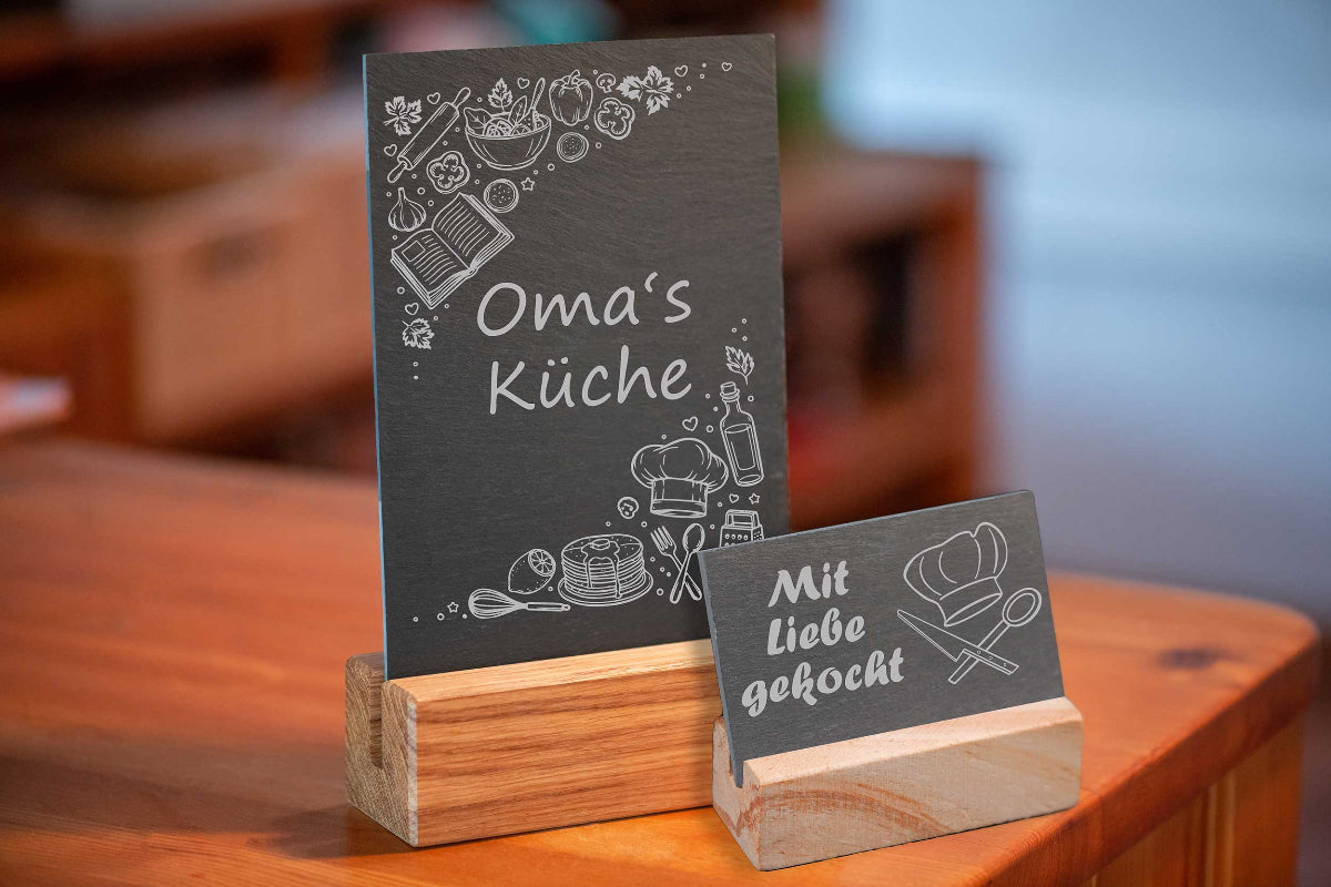 Personalisiertes Schieferschild für die Küche