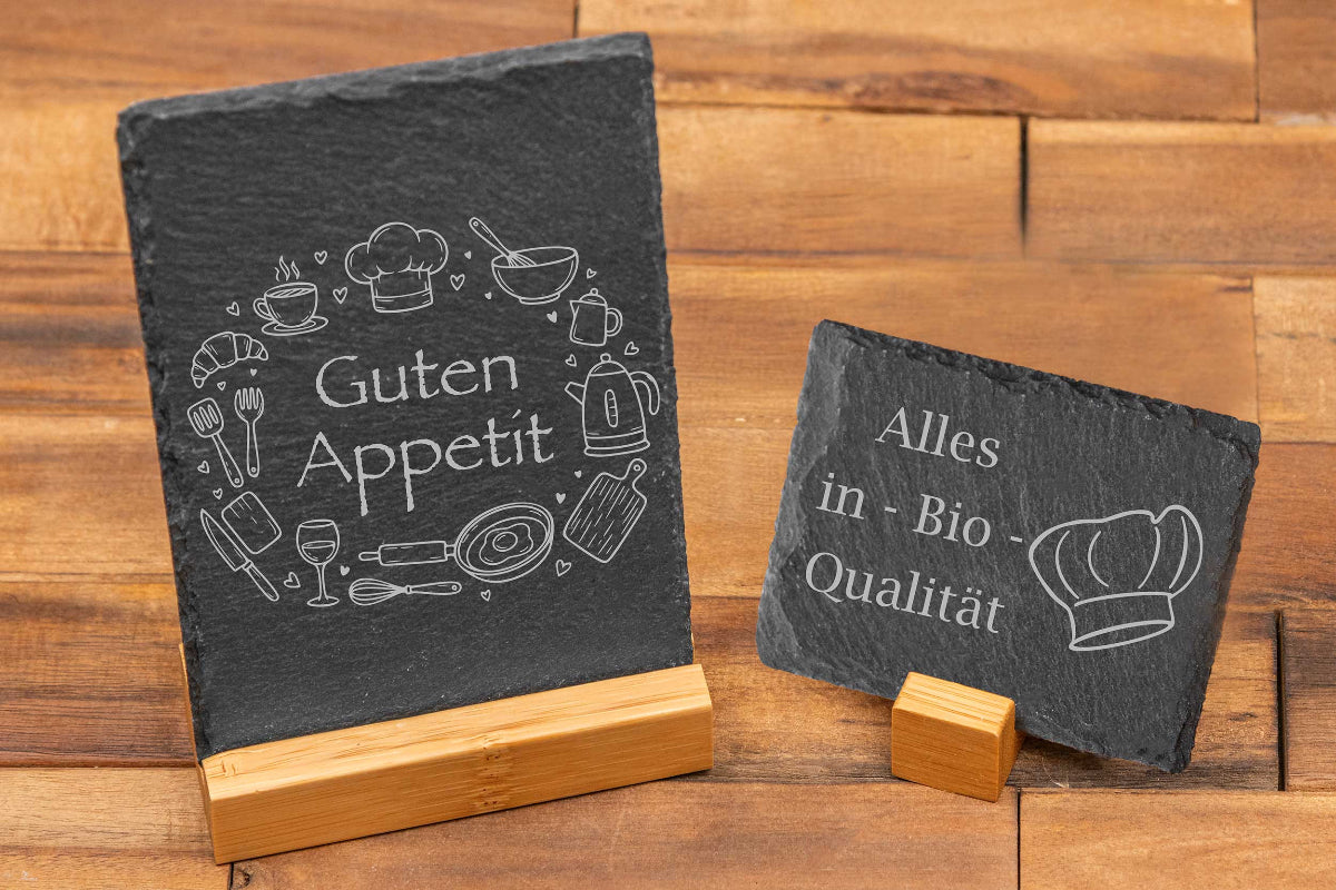 Schieferschild mit deiner Wunschgravur für die Küche • Küchenschild