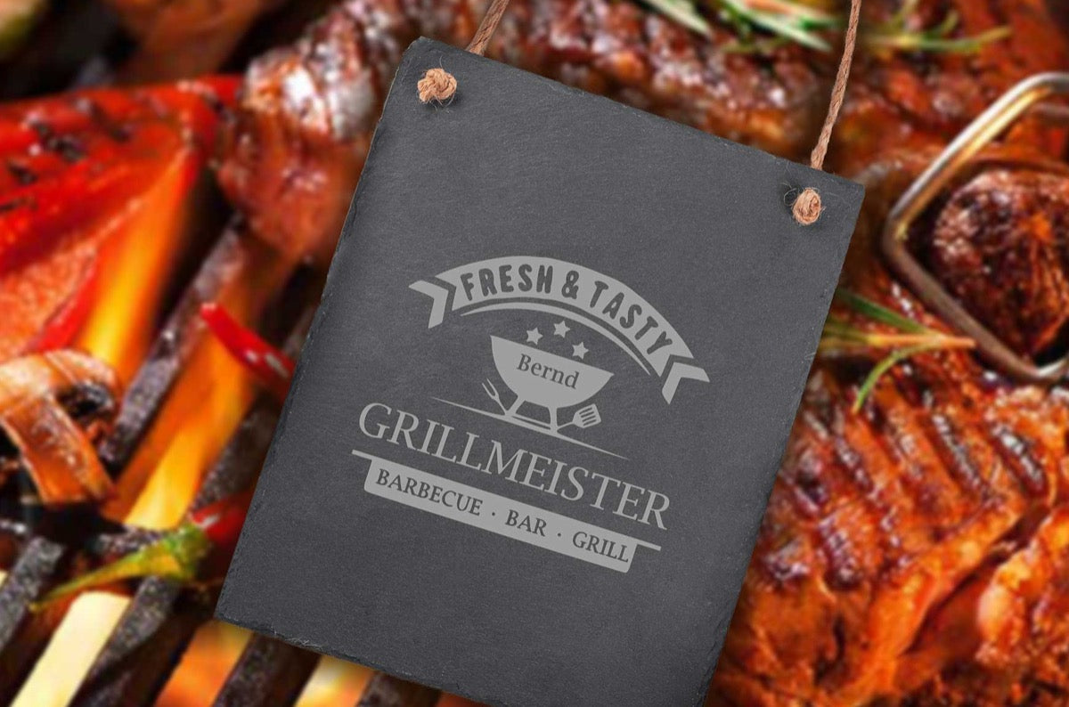 Personalisiertes Grillschild Fresh and Tasty