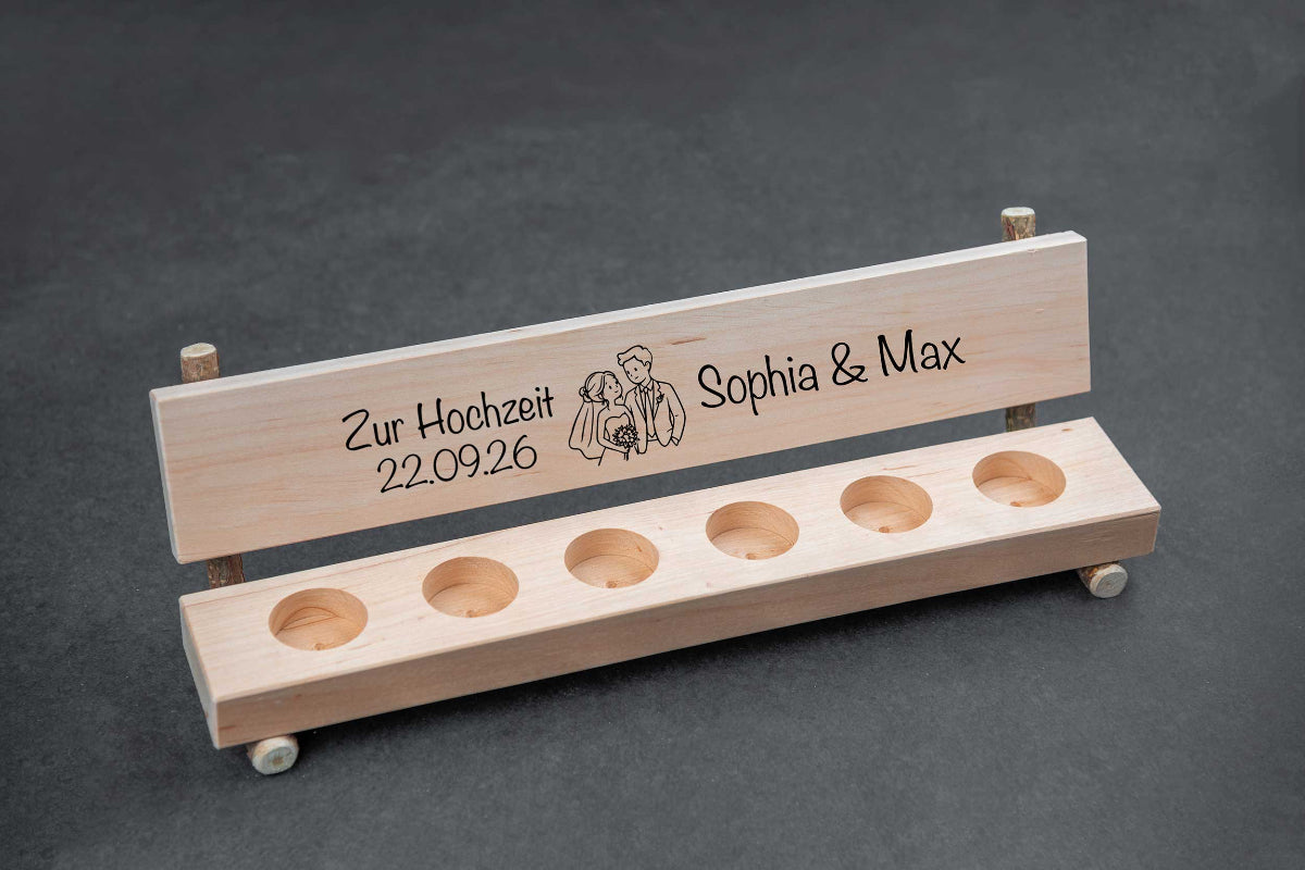 Personalisierte Schnapsbank mit Deiner Wunschgravur und vielen Motiven