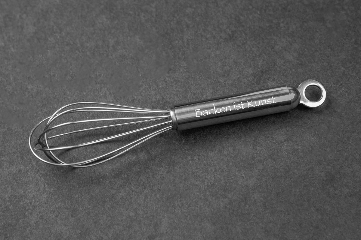 Premium Schneebesen mit Namen personalisiert aus Edelstahl