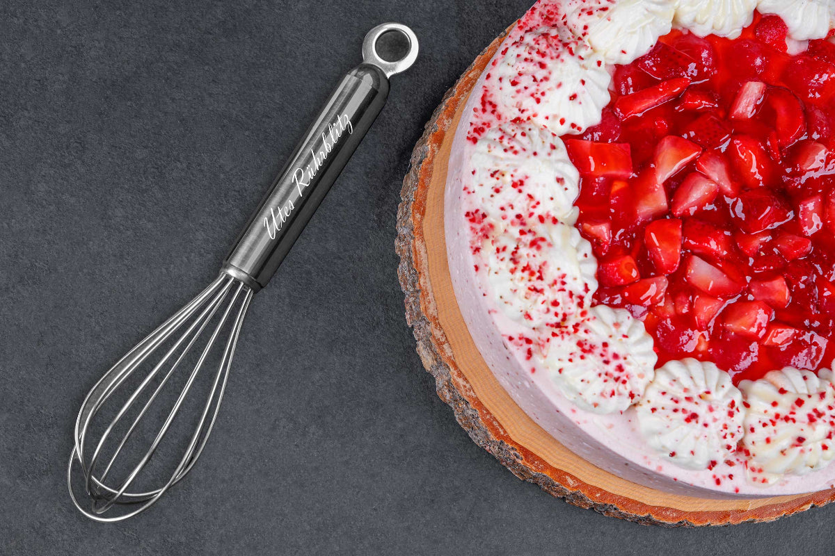 Premium Schneebesen mit Namen personalisiert aus Edelstahl