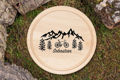 Brotzeitbrett rund personalisiert aus Holz - Schneidebrett