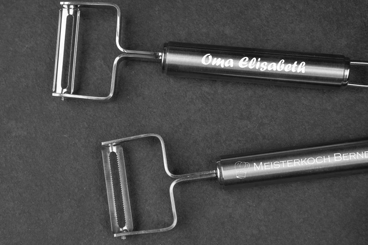 Personalisierter Sparschäler für Gemüse und Obst aus Edelstahl