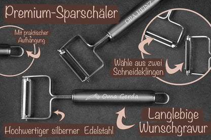 Personalisierter Sparschäler für Gemüse und Obst aus Edelstahl