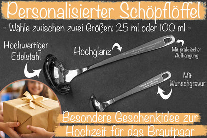 Personalisierter Premium Schöpflöffel aus Edelstahl - Suppenlöffel, Suppenkelle