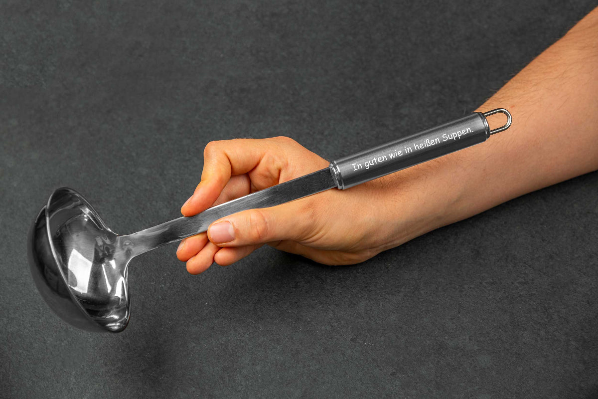 Personalisierter Schöpflöffel aus Edelstahl - Suppenlöffel, Suppenkelle