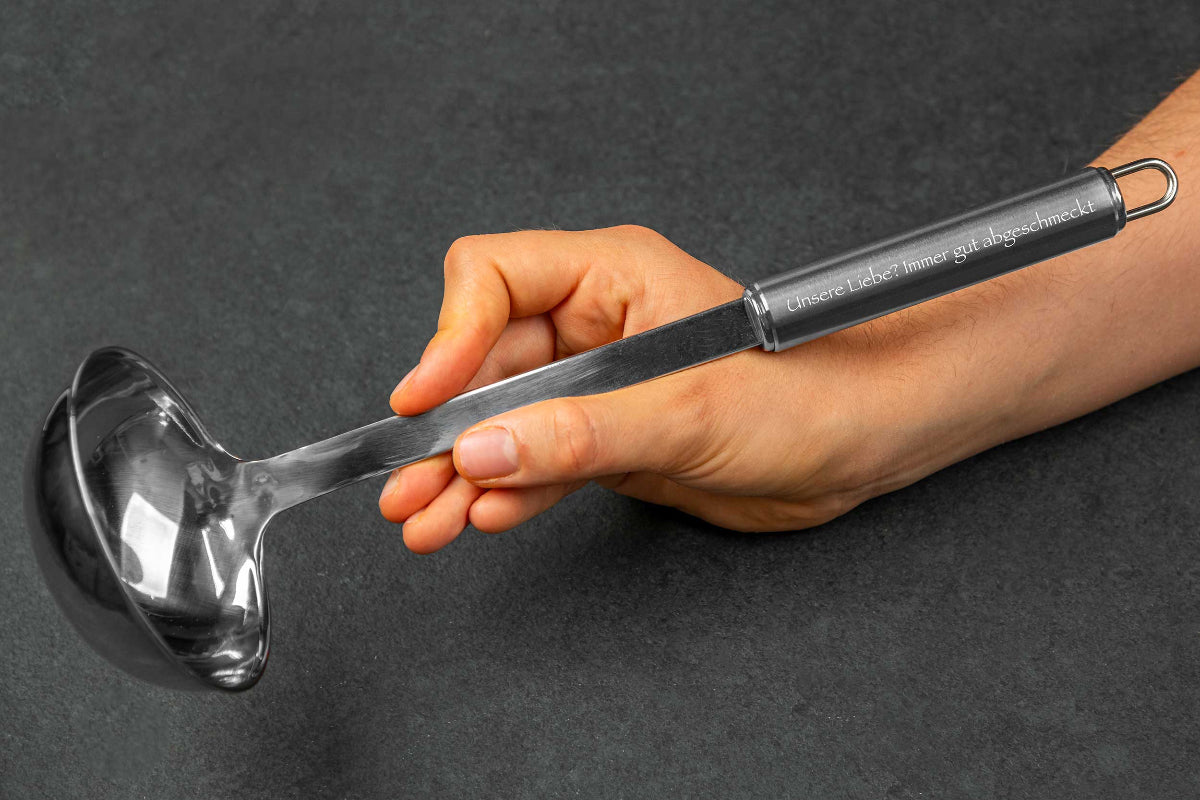 Personalisierter Schöpflöffel aus Edelstahl - Suppenlöffel, Suppenkelle