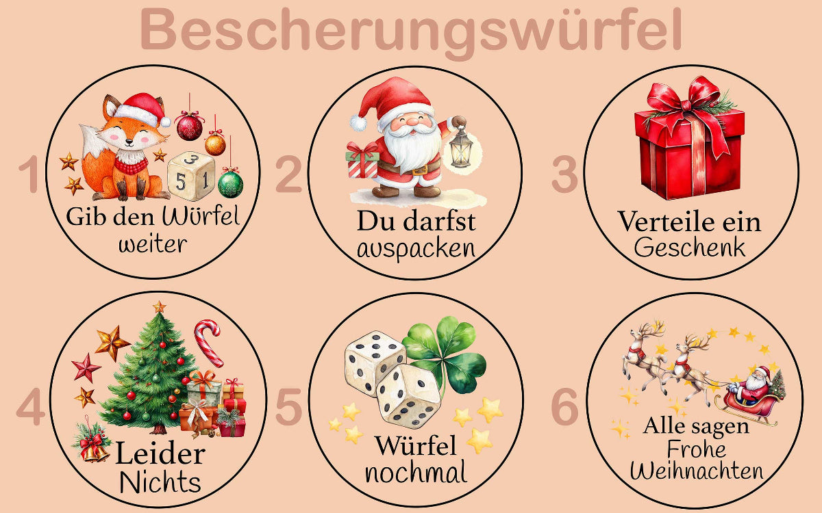Adventswürfel für Kinder personalisiert • Gemeinsame Weihnachtsaktivitäten