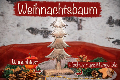 Weihnachtsgeschenk Holz Weihnachtsbaum mit Gravur personalisiert