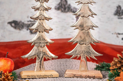 Weihnachtsgeschenk Holz Weihnachtsbaum mit Gravur personalisiert