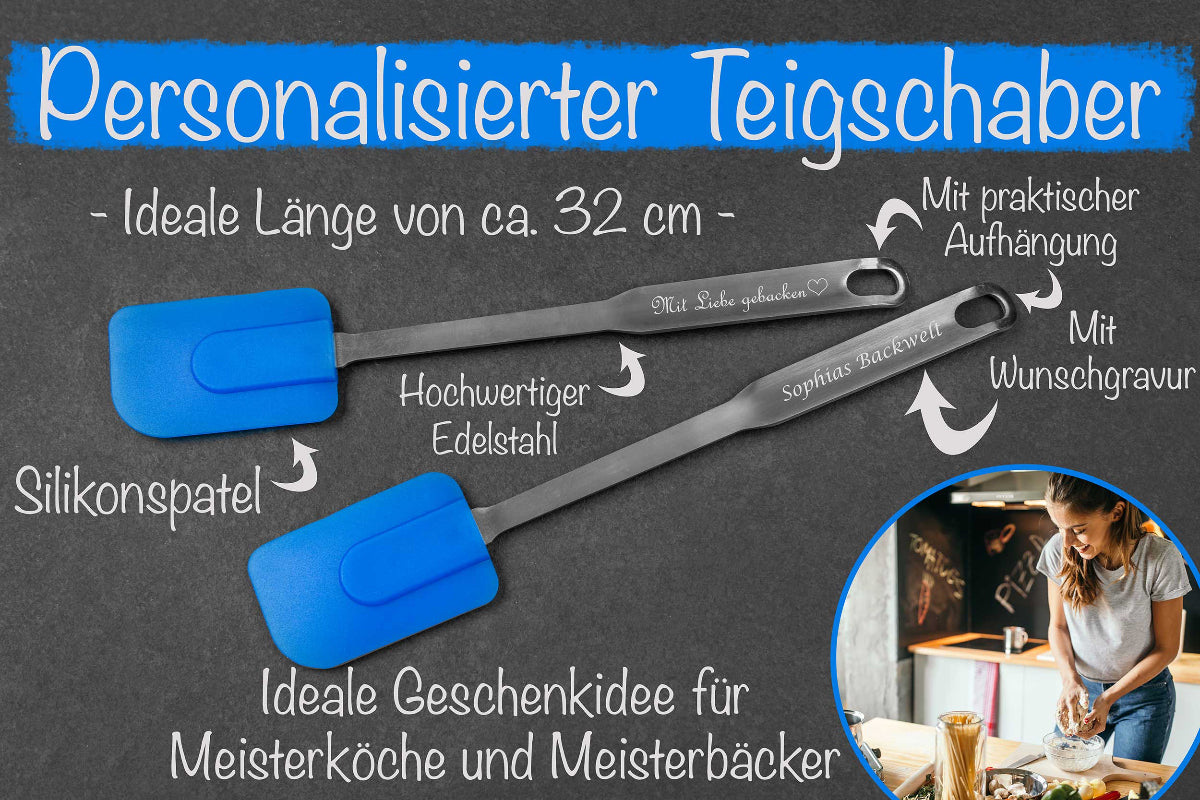Premium Teigschaber personalisiert mit Namen aus Edelstahl