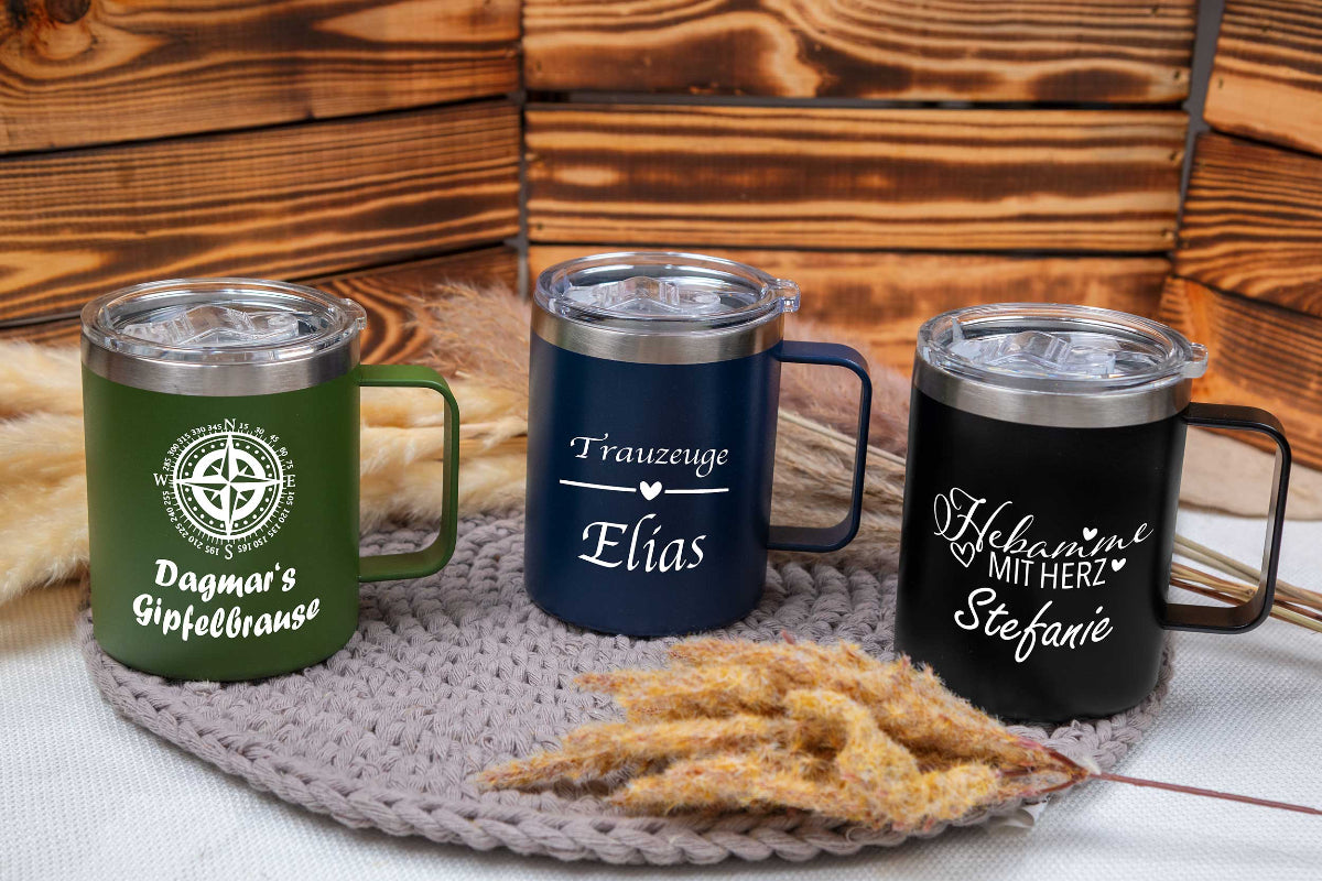 Thermobecher personalisiert mit Name - Edelstahl Trinkbecher