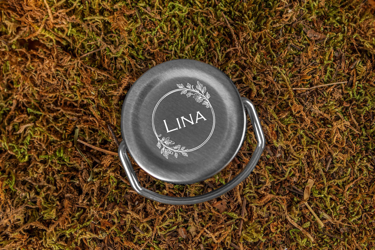 Edelstahl Trinkflasche personalisiert mit Namen - Isolierflasche