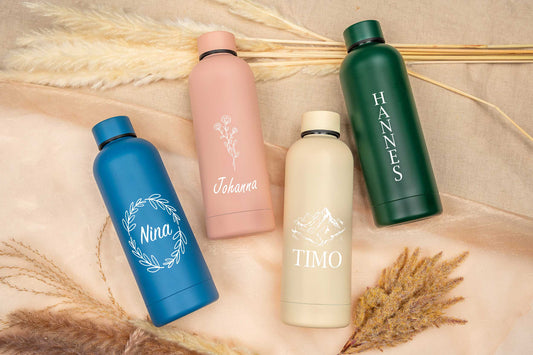 Personalisierte Edelstahl Trinkflasche mit Namen - Isolierflasche
