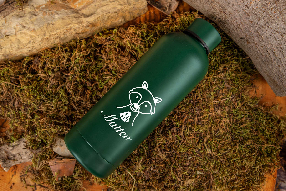 Trinkflasche personalisiert mit Name für Kinder matt