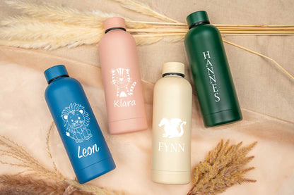 Trinkflasche personalisiert mit Name für Kinder matt