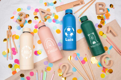Trinkflasche personalisiert mit Name für Kinder matt