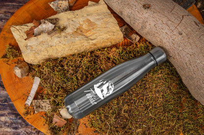 Edelstahl Trinkflasche personalisiert mit Namen - Isolierflasche in sechs Farben