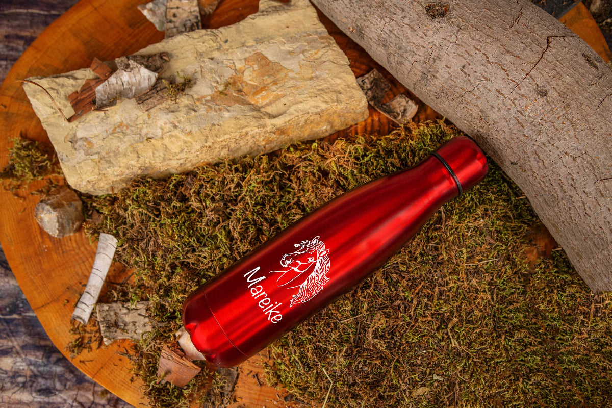 Trinkflasche personalisiert mit Name für Kinder in sechs Farben