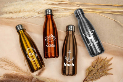 Personalisierte Edelstahl Trinkflasche mit Namen - Isolierflasche