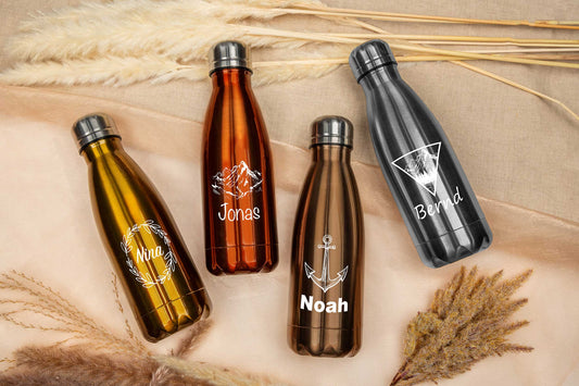 Personalisierte Edelstahl Trinkflasche mit Namen - Isolierflasche