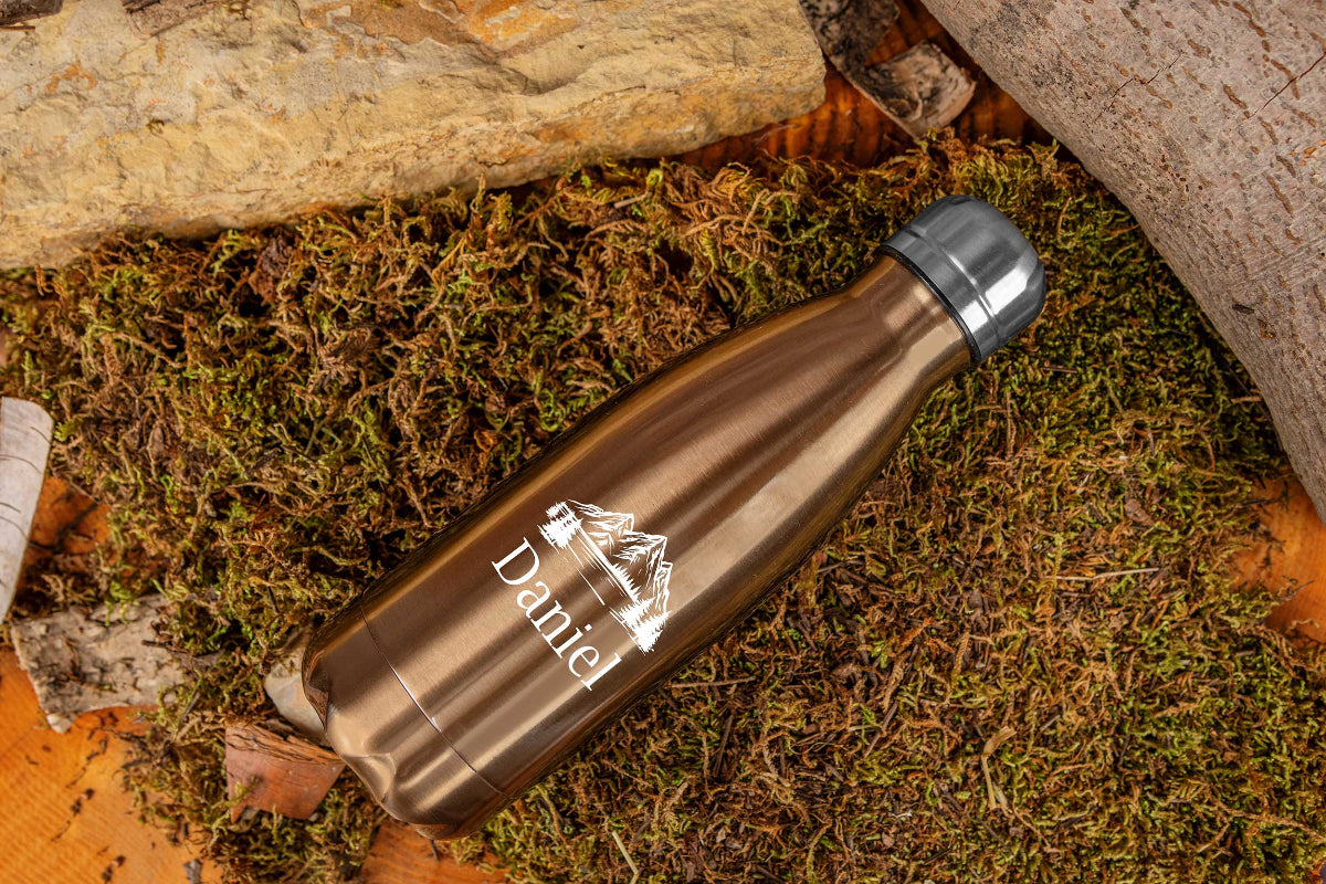 Personalisierte Edelstahl Trinkflasche mit Namen - Isolierflasche