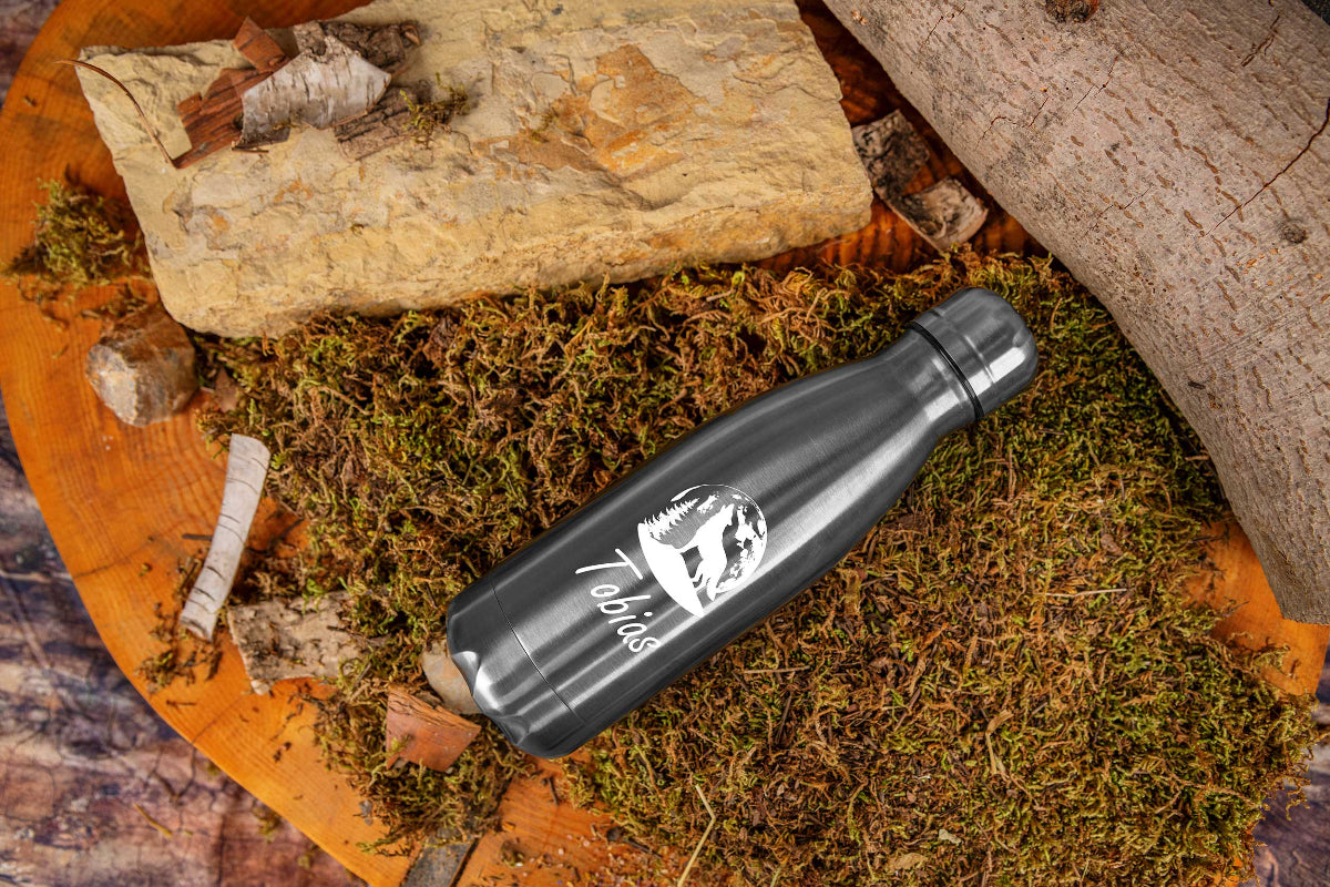 Personalisierte Edelstahl Trinkflasche mit Namen - Isolierflasche