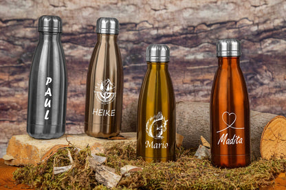 Personalisierte Edelstahl Trinkflasche mit Namen - Isolierflasche