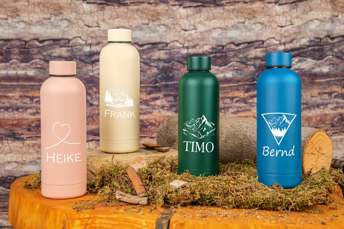 Personalisierte Edelstahl Trinkflasche mit Namen - Isolierflasche