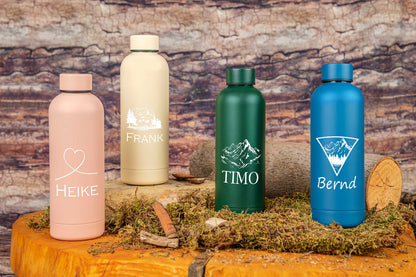 Personalisierte Edelstahl Trinkflasche mit Namen - Isolierflasche