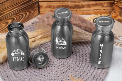 Edelstahl Trinkflasche personalisiert mit Namen - Isolierflasche